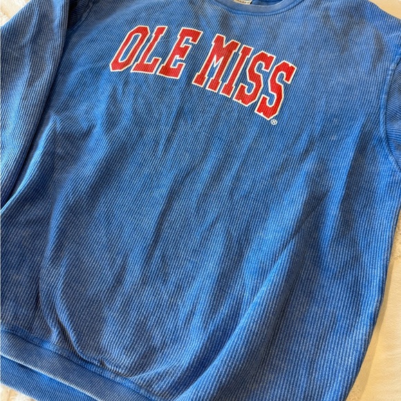 Women's Blue Ole Miss Crew Neck Sweater - Picture 4 of 9